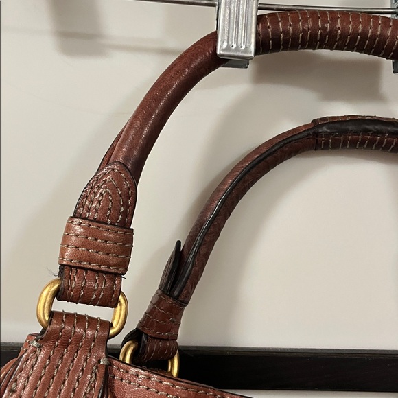 Y2K VINTAGE JUICY COUTURE FREESTYLE LOCK LEATHER LARGE TOTE SATCHEL - Picture 4 of 16